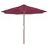  Umbrelă de soare exterior, stâlp din lemn, 300 cm, roșu bordo