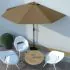  Umbrelă de soare de balcon, tijă aluminiu, gri taupe 300x155 cm