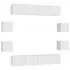 Set de dulapuri TV, 8 piese, alb, lemn prelucrat