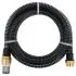  Furtun de aspirație cu racorduri din alamă, negru 1,1" 25 m PVC