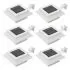  Lămpi solare de exterior cu LED, 6 buc, alb, 12 cm, pătrat