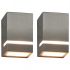 Lampi de perete de exterior 2 buc. argintiu 35 W dreptunghiular, argintiu, 75 x 95 x 150 mm