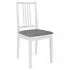 Set 2 bucati scaune de bucatarie cu perne, alb si gri, 40 x 49 x 88.5 cm