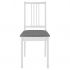 Set 4 bucati scaune de bucatarie cu perne, alb si gri, 40 x 49 x 88.5 cm