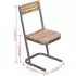Set 4 bucati scaune de bucatarie din lemn masiv de tec, maro