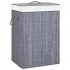  Coș de rufe din bambus cu 2 secțiuni, gri, 72 L