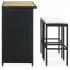 Set mobilier de bar, 3 piese, negru si maro, 60 x 60 x 105 cm