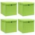 Set 4 bucati cutii depozitare cu capace, verde