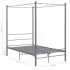 Cadru de pat cu baldachin, gri, 120x200 cm, metal