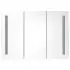 Dulap de baie cu oglinda si LED, gri beton, 89 x 14 x 62 cm