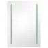 Dulap de baie cu oglinda si LED, alb si stejar, 50 x 13 x 70 cm