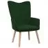 Scaun de relaxare cu taburet, verde