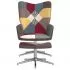 Scaun de relaxare cu taburet, multicolor