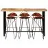 Set mobilier bar 7 piese lemn masiv sheesham & piele naturala, maro, 42 x 42 x 86 cm