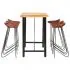 Set mobilier de bar 7 piese lemn masiv acacia & piele naturala, maro, 42 x 45 x 86 cm