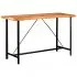 Set mobilier de bar 7 piese lemn masiv acacia & piele naturala, maro, 42 x 45 x 86 cm