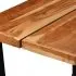 Set mobilier bar 7 piese lemn masiv sheesham & piele naturala, maro, 42 x 42 x 86 cm