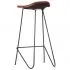 Set mobilier de bar 7 piese lemn masiv acacia & piele naturala, maro, 42 x 45 x 86 cm