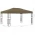 Pavilion cu siruri de lumini LED, gri taupe, 3 x 4 m