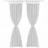 Set 2 bucati draperii micro-satin cu bride, alb, 245 cm