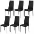 Set masa si scaune de bucatarie 7 piese, negru, 60 x 60 x 74 cm