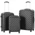  Set valiză carcasă rigidă, 3 buc., negru, ABS