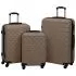  Set de valize cu carcasă rigidă, 3 piese, maro, ABS