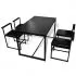 Set 5 piese masa si scaune de bucatarie, negru, 67 x 67 x 75 cm
