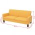 Canapea cu 3 locuri, galben, 180 x 65 x 76 cm