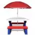 Masa de picnic pentru copii cu banci &amp; umbrela, multicolor