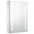Dulap de baie cu oglinda si LED-uri, alb si argintiu, 50 x 13 x 70 cm