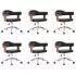 Set 6 bucati scaune pivotante de masa, negru si maro închis, 49.5 x 51.5 x 115.5 cm