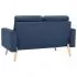 Set de canapele, 2 piese, albastru, material textil