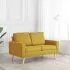 Canapea cu 2 locuri, galben, 130 x 76 x 82.5 cm