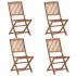 Set 4 bucati scaune gradina pliabile cu perne, rosu