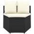 Set mobilier de grădină cu perne, 8 piese, negru, poliratan