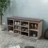 Banchetă de depozitare pantofi, 10 compartimente, culoare stejar 