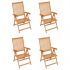 Set 4 bucati scaune de gradina cu perne verzi, verde