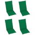 Set 4 bucati scaune de gradina cu perne verzi, verde