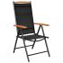 Set mobilier pentru grădină, 7 piese, negru, aluminiu