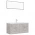 Set mobilier de baie, gri beton, 100 x 38.5 x 46 cm
