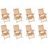Set 8 bucati scaune de gradina rabatabile cu perne, antracit