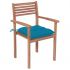 Set 6 bucati scaune de gradina stivuibile cu perne, albastru deschis