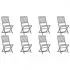 Set 8 bucati scaune pliabile de exterior cu perne, albastru