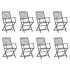 Set 8 bucati scaune pliabile de exterior cu perne, crem