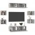 Set de dulapuri TV, 8 piese, gri beton, 60 x 30 x 30 cm