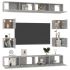 Set de dulapuri TV, 8 piese, gri beton, 100 x 30 x 30 cm