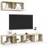 Set dulapuri TV, 3 piese, alb si stejar sonoma, 80 x 30 x 30 cm