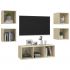 Set dulap TV, 5 piese, stejar sonoma, 37 x 37 x 107 cm
