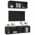 Set de dulapuri TV, 2 piese, negru, 37 x 37 x 142.5 cm